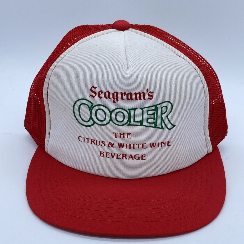 Vintage Seagram's Cooler Mesh Trucker Hat Alcohol Advertising 1980s RARE!